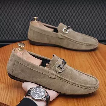 Мужская обувь Bean Shoes для ленивого вождения, дышащая мужская повседневная обувь, лоферы. 39