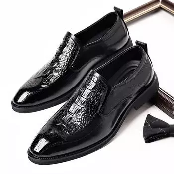 Мужская обувь без застежек, модная, высококачественная, кожаная, рабочая обувь, дизайнерская, повседневная, официальная, деловая, модельная, деловая, свадебная обувь, мужская 6.5