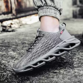 Мужская обувь Blade 2025 года, новые сетчатые кроссовки, осенние, дышащие, сетчатые, для спорта и отдыха, чисто черные, дезодорирующие, для бега, кроссовки Tide 39 чёрный