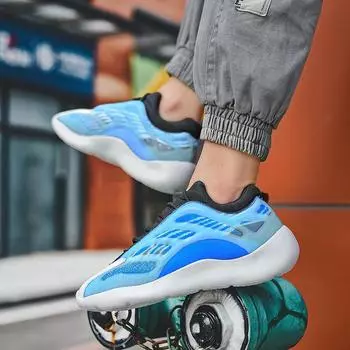 Мужская обувь больших размеров Coconut Retro Increased Daddy Shoes Couple Ins Luminous Skeleton Sneaker 35