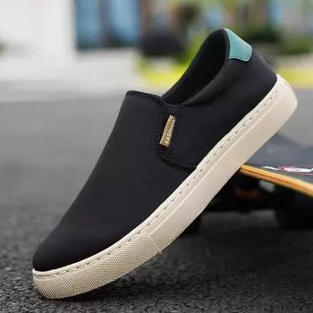 Мужская обувь больших размеров из парусины Ice Silk Canvas Shoes Мужская повседневная обувь Lazy One-Pedal Board Shoes Мужская тканевая обувь 39