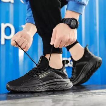 Мужская обувь больших размеров, летняя мужская сетчатая обувь, модные дышащие кроссовки, легкая мужская обувь для бега 36 серый