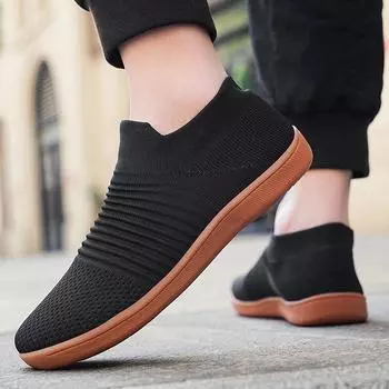Мужская обувь больших размеров, летняя, с широким носком, сетчатые носки, низкая модная повседневная спортивная обувь 36 темно-серого