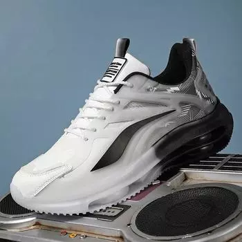 Мужская обувь больших размеров, модная повседневная кожаная обувь Baita Tide, мужские спортивные кроссовки для бега 39 чёрный