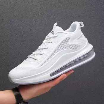 Мужская обувь больших размеров на воздушной подушке, удобная спортивная обувь, модная мужская повседневная обувь 39 белый