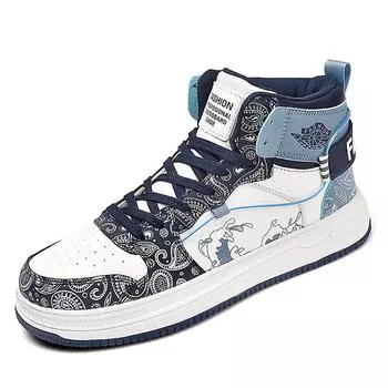 Мужская обувь больших размеров осень и зима новые кожаные мужские спортивные туфли для сноуборда модные высокие повседневные трендовые туфли для мужчин 39