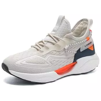 Мужская обувь больших размеров, сетчатая летающая тканая дышащая сетка, красная спортивная повседневная обувь, подошва попкорна, пружинящая кроссовки для бега 39