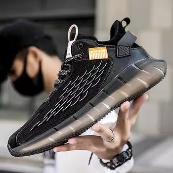 Мужская обувь больших размеров, весенняя и осенняя, дышащая, плетеная, с рисунком летающей рыбьей чешуи, спортивная обувь мужская, цветная, попкорновая, повседневная, модная обувь для бега 39