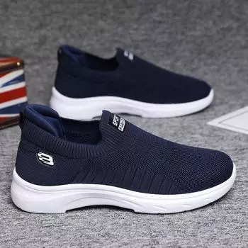 Мужская обувь большого размера Flying Weave Comfort для пожилых людей на весну и осень - легкие кроссовки для пап 41 серый