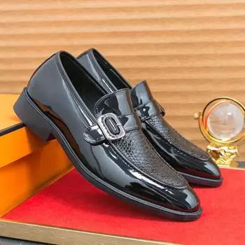 Мужская обувь большого размера новая кожаная обувь модная британский стиль мужские лоферы тренд деловая нарядная кожаная обувь 38