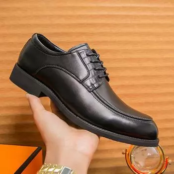 Мужская обувь большого размера новая кожаная обувь модная мужская деловая обувь тренд британский стиль ретро шнуровка кожаная обувь 38