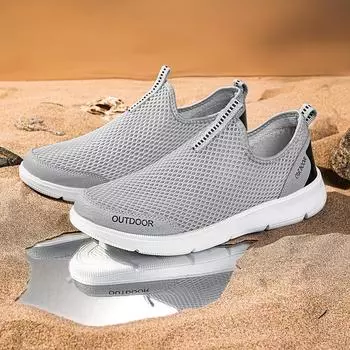 Мужская обувь большого размера, новая повседневная обувь, модная мужская дышащая сетчатая обувь, трендовая спортивная обувь с одной педалью 39