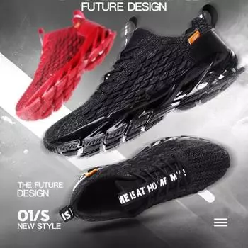 Мужская обувь большого размера, осенне-зимняя сетчатая повседневная спортивная, беговая, мужская обувь с лезвиями 38 красный