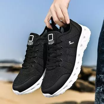 Мужская обувь большого размера, сверхлегкая, дышащая, нескользящая, повседневная обувь, модная, универсальная, высокоэластичная, спортивная, сетчатая, папины туфли, кроссовки для бега 39