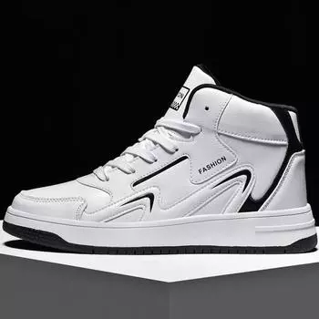 Мужская обувь большого размера унисекс, осенне-зимняя обувь с высоким берцем на резиновой подкладке, молодежная баскетбольная спортивная обувь 36 белый