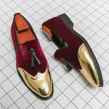 Мужская обувь большого размера, весенние туфли из кожи с бахромой в стиле ретро, остроносые туфли для британских парикмахеров, модная обувь для ночных клубов 38 чёрный