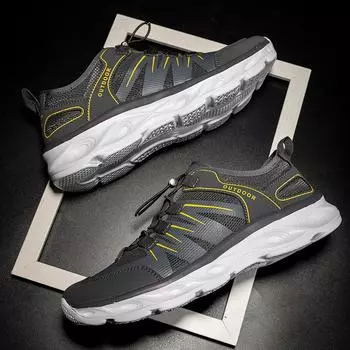 Мужская обувь большого размера, весенняя и летняя спортивная обувь, повседневная обувь из дышащей сетки, кроссовки для бега по альпинизму 39 чёрный