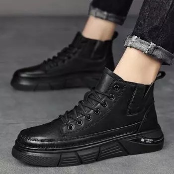 Мужская обувь Ботильоны на шнуровке Ботинки для мужчин Платформа Короткие бочонки Распродажа Нескользящие Модные дизайнерские Оригинальные предложения Новые Дешевые 39