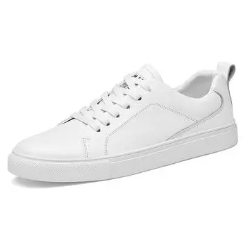 Мужская обувь Бренд Натуральная кожа Роскошные белые кроссовки Дышащие Осенние удобные повседневные мокасины Обувь Мужская Высококачественная коровья кожа 39