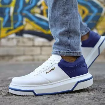 Мужская обувь Chekich, кроссовки, белые и синие, летний сезон 2023, удобная гибкая модная ортопедическая спортивная обувь из искусственной кожи, костюмы CH075