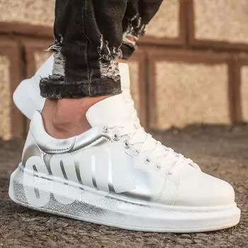 Мужская обувь Chekich, кроссовки, серебристо-белые, разноцветные, из разноцветной кожи, на шнуровке, с принтом, весеннего сезона, качественная обувь, оригинальная роскошная обувь, CH254