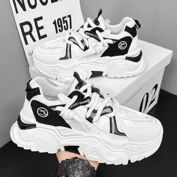 Мужская обувь четыре сезона новая повседневная обувь модная молодежная спортивная обувь для отдыха на открытом воздухе корейская версия трендовая обувь для пап на платформе 39