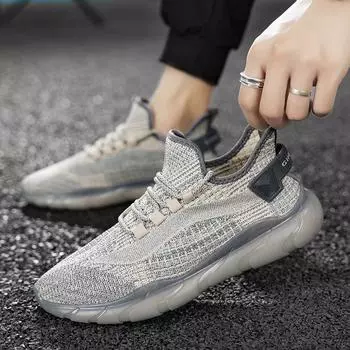 Мужская обувь Coconut 2024 года, новые модные туфли, летние мужские кроссовки с тонкой дышащей сеткой, кроссовки с плетением Fly, мужские 39 чёрный