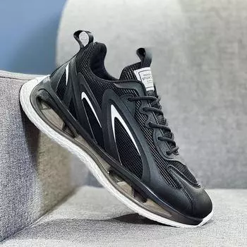Мужская обувь Daddy Sneakers 2024 Новые зимние дышащие повседневные туфли Forrest Gump Универсальные мужские кроссовки Мужская модная обувь 39 чёрный