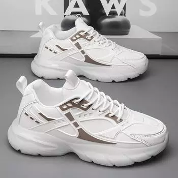 Мужская обувь Darth Vader 2024 года, новая осенняя дышащая повседневная спортивная обувь, мужская платформа, бег, черная, модная обувь для папы 39 чёрный