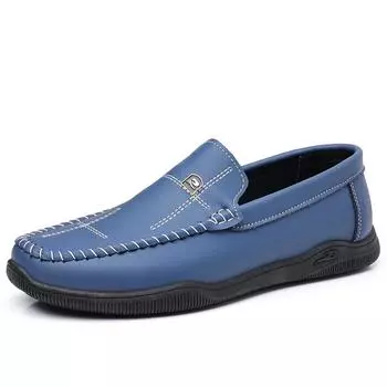 Мужская обувь Деловые повседневные кожаные туфли Мужские летние туфли Doudou на мягкой подошве Мягкие кожаные мокасины с мягкой подошвой, износостойкие и дезодорирующие 39