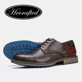 Мужская обувь дерби в стиле ретро. Мужская повседневная обувь. Модная мужская кожаная обувь. 39 коричневый