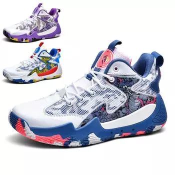 Мужская обувь Детская обувь Баскетбольная обувь Повседневная дышащая обувь Кроссовки для мальчиков и девочек 36