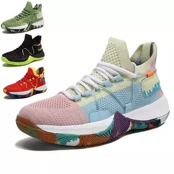 Мужская обувь Детская обувь Баскетбольная обувь Повседневная дышащая обувь Кроссовки для мальчиков и девочек 35