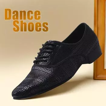 Мужская обувь для бальных танцев, подошва, тренировочная обувь для мальчиков, обувь для современных танцев, танцевальная обувь 38 чёрный