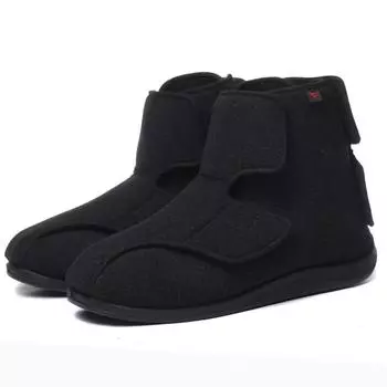 Мужская обувь для диабетиков. Обувь для стариков. Толстый и пухлый стиль. Регулируемая свободная обувь с высоким берцем. Теплая зимняя обувь. Повседневная прогулочная обувь. Медицинская обувь. 41 чёрный