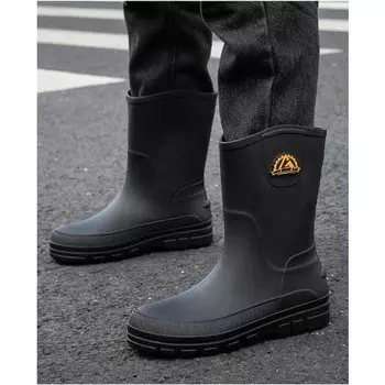 Мужская обувь для дождя на все времена года, нескользящая, осенняя, водонепроницаемая, для работы на открытом воздухе, дышащая, однотонная обувь для дождя 45