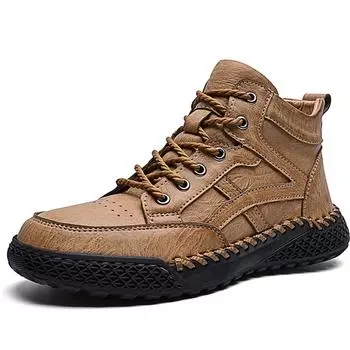 Мужская обувь для отдыха в стиле ретро 38-46, кожаная мужская кожаная обувь ручной работы с резиновой подошвой, автомобильная мужская обувь большого размера 38 чёрный