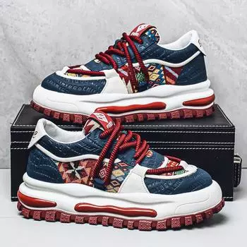 Мужская обувь для папы 2025 года, новая весенне-осенняя спортивная и спортивная обувь для отдыха, универсальная мужская обувь на платформе, популярная парусиновая обувь для отдыха 39