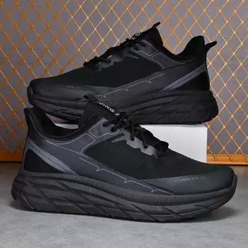 Мужская обувь для папы 2025 года, новая мужская повседневная спортивная обувь на толстой мягкой подошве, трендовая универсальная обувь для папы 39 чёрный