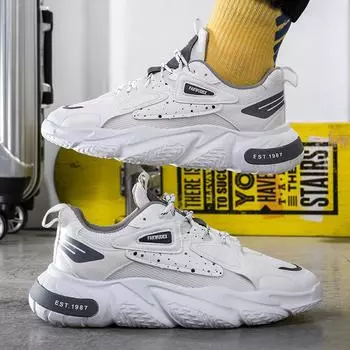 Мужская обувь для папы, весна 2023, новинка, гонконгская ветровая повседневная модная обувь, нескользящие кроссовки на толстой подошве, дышащая спортивная обувь 39