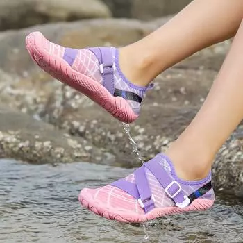 Мужская обувь для плавания в воде. Женская обувь для босиком в воде. Пляжные сандалии на открытом воздухе. Йога. Река, море. Дайвинг. Серфинг. Спортивные кроссовки. 35 розовый