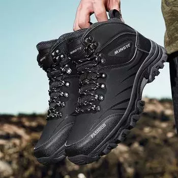 Мужская обувь для походов на открытом воздухе, скалолазание, беговые виды спорта, высокие теплые ботинки для снега, мужские ботинки большого размера с толстой подошвой 39