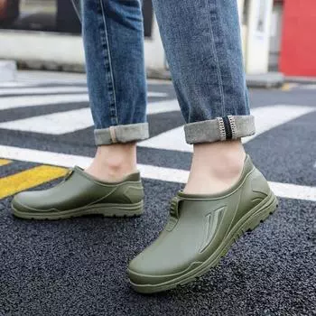 Мужская обувь для походов на открытом воздухе, нескользящая, резиновые сапоги для рыбалки, черная рабочая обувь, прочная, водонепроницаемая, резиновая обувь для рыбалки 40-43 40 чёрный