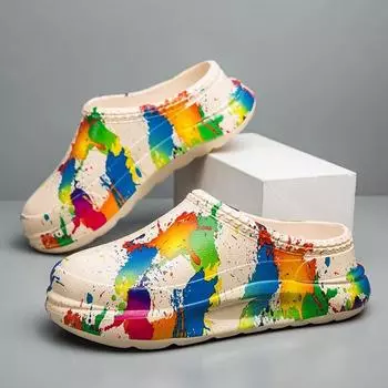 Мужская обувь для повара, мужская кухонная обувь, удобные водонепроницаемые садовые сабо, мужские тапочки, сандалии, уличная садовая обувь, нескользящие тапочки 39