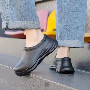 Мужская обувь для поваров 2024: Нескользящая, водонепроницаемая, маслостойкая, всесезонная рабочая обувь для обоих полов. 36/37 хаки