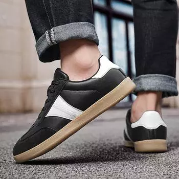 Мужская обувь для прыжков на доске ретро-тренд немецкие кроссовки большой размер пара дорожная обувь повседневная обувь среднего возраста 36 чёрный