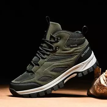 Мужская обувь для скалолазания, водонепроницаемые кроссовки на платформе, лоскутная тренировочная обувь на шнуровке для пар 39 зелёный