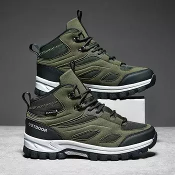 Мужская обувь для скалолазания, водонепроницаемые кроссовки на платформе, лоскутная тренировочная обувь на шнуровке для пар 39 зелёный