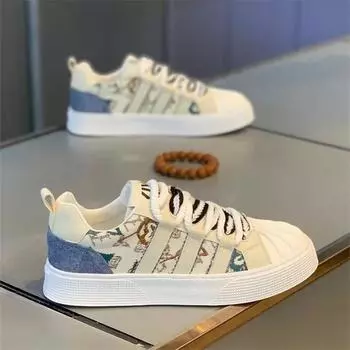 Мужская обувь для скейтборда. Модные туфли на плоской подошве 2024 года. Новая модная нескользящая прочная легкая повседневная обувь для спорта на открытом воздухе. Бег. 39 бежевый