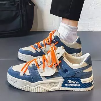 Мужская обувь для скейтбординга, обувь на платформе с толстой подошвой, удобная дышащая вулканизированная обувь, повседневные кроссовки, студенческая обувь 39 синий